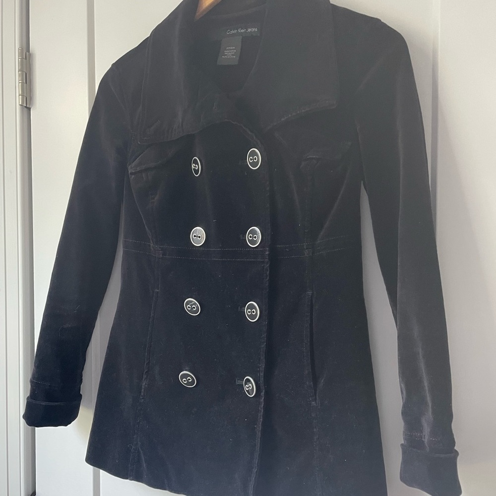 Like New CALVIN KLEIN Velvet Jacket Black - Petite